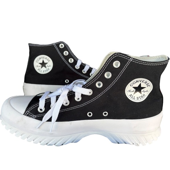 Converse CTAS Lugged 2.0 Hi Top Platform Sneakers Black White Unisex Size 11.5 W - Picture 1 of 14